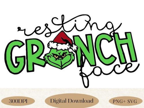 Resting Grinch face svg