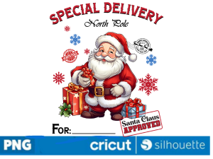 Special delivery Santa Christmas PNG