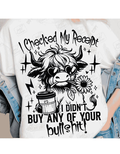 Funny Cow Bullshit SVG PNG Snarky Highland Cow Swearing